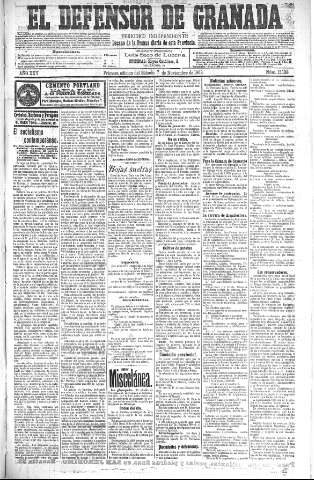 'El Defensor de Granada  : diario político independiente' - Año XXV Número 13138  - 1903 Noviembre 07