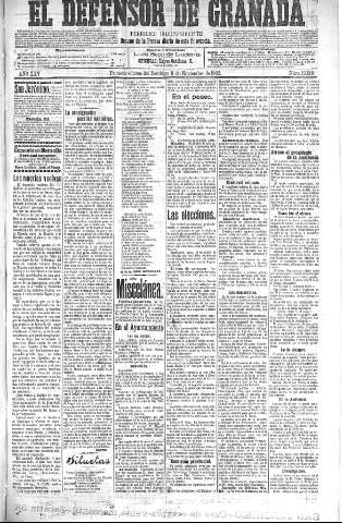 'El Defensor de Granada  : diario político independiente' - Año XXV Número 13139  - 1903 Noviembre 08