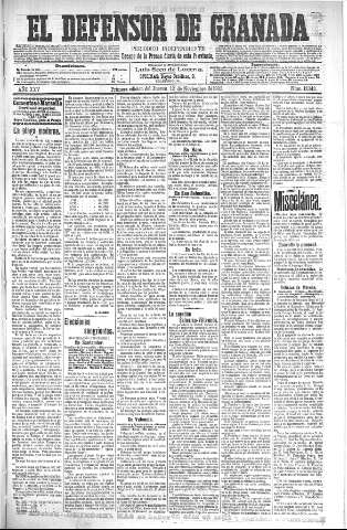 'El Defensor de Granada  : diario político independiente' - Año XXV Número 13143  - 1903 Noviembre 12