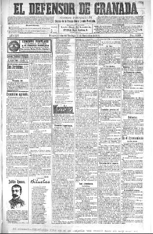 'El Defensor de Granada  : diario político independiente' - Año XXV Número 13146  - 1903 Noviembre 15