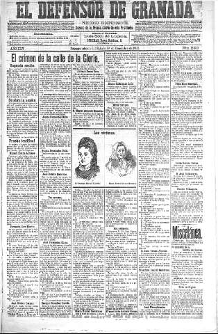 'El Defensor de Granada  : diario político independiente' - Año XXV Número 13180  - 1903 Diciembre 19