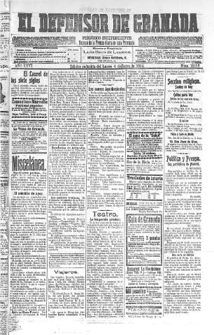 'El Defensor de Granada  : diario político independiente' - Año XXVI Número 13195  - 1904 Enero 04