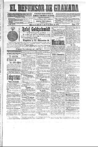 'El Defensor de Granada  : diario político independiente' - Año XXVI Número 13116  - 1904 Enero 25