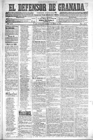 'El Defensor de Granada  : diario político independiente' - Año XXVI Número 13122  - 1904 Enero 31