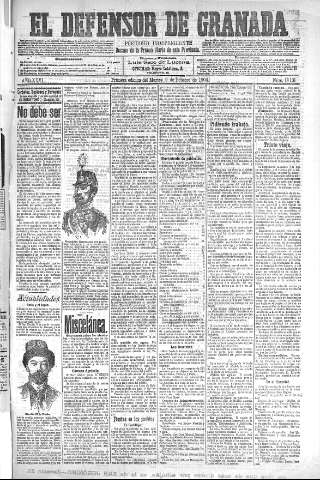 'El Defensor de Granada  : diario político independiente' - Año XXVI Número 13131  - 1904 Febrero 09