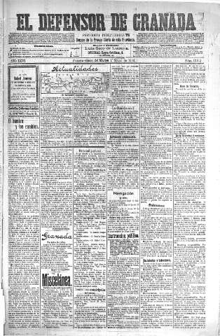'El Defensor de Granada  : diario político independiente' - Año XXVI Número 13152  - 1904 Marzo 01
