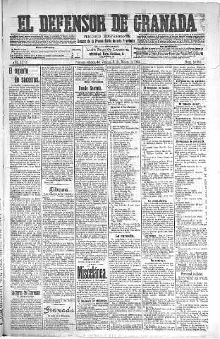 'El Defensor de Granada  : diario político independiente' - Año XXVI Número 13162  - 1904 Marzo 11