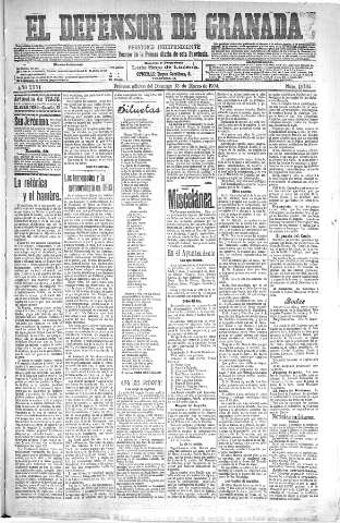 'El Defensor de Granada  : diario político independiente' - Año XXVI Número 13164  - 1904 Marzo 13