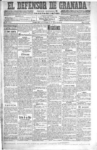 'El Defensor de Granada  : diario político independiente' - Año XXVI Número 13166  - 1904 Marzo 15