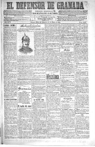 'El Defensor de Granada  : diario político independiente' - Año XXVI Número 13167  - 1904 Marzo 16