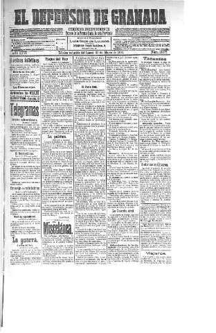 'El Defensor de Granada  : diario político independiente' - Año XXVI Número 13172  - 1904 Marzo 21