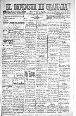 'El Defensor de Granada  : diario político independiente' - Año XXVI Número 13186  - 1904 Abril 05