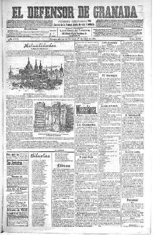 'El Defensor de Granada  : diario político independiente' - Año XXVI Número 13198  - 1904 Abril 17