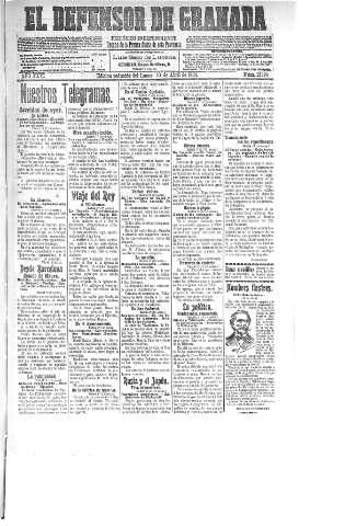 'El Defensor de Granada  : diario político independiente' - Año XXVI Número 13199  - 1904 Abril 18