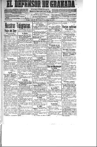 'El Defensor de Granada  : diario político independiente' - Año XXVI Número 13227  - 1904 Mayo 16