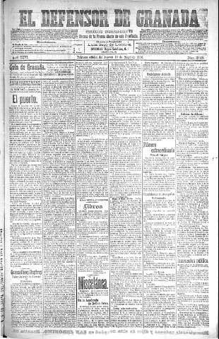 'El Defensor de Granada  : diario político independiente' - Año XXVI Número 13230  - 1904 Mayo 19