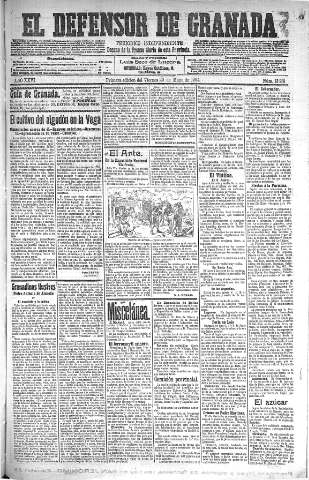 'El Defensor de Granada  : diario político independiente' - Año XXVI Número 13231  - 1904 Mayo 20