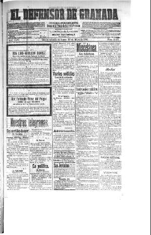 'El Defensor de Granada  : diario político independiente' - Año XXVI Número 13241  - 1904 Mayo 30