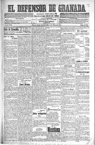 'El Defensor de Granada  : diario político independiente' - Año XXVI Número 13250  - 1904 Junio 08