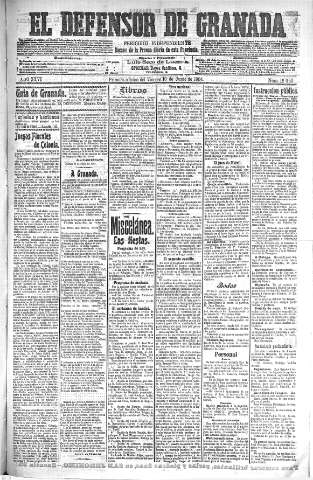 'El Defensor de Granada  : diario político independiente' - Año XXVI Número 13252  - 1904 Junio 10