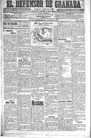 'El Defensor de Granada  : diario político independiente' - Año XXVI Número 13265  - 1904 Junio 22