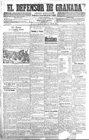 'El Defensor de Granada  : diario político independiente' - Año XXVI Número 13275  - 1904 Julio 02