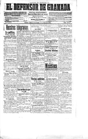 'El Defensor de Granada  : diario político independiente' - Año XXVI Número 13277  - 1904 Julio 04