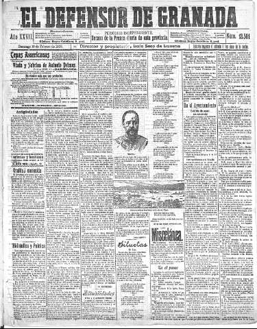'El Defensor de Granada  : diario político independiente' - Año XXVII Número 13501  - 1905 Febrero 19