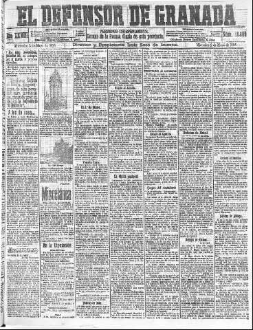 'El Defensor de Granada  : diario político independiente' - Año XXVIII Número 13880  - 1906 Mayo 02