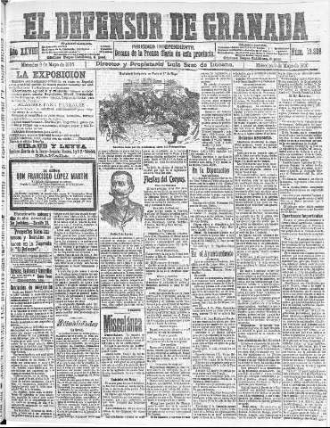 'El Defensor de Granada  : diario político independiente' - Año XXVIII Número 13886  - 1906 Mayo 09