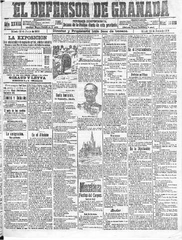'El Defensor de Granada  : diario político independiente' - Año XXVIII Número 13925  - 1906 Junio 23