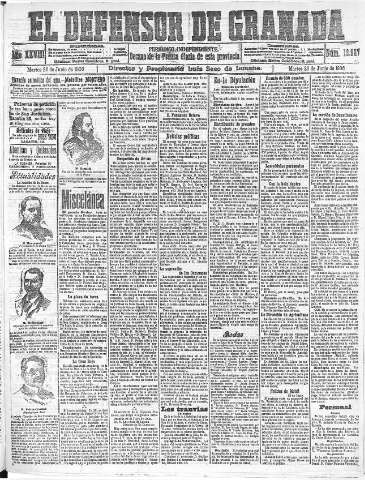 'El Defensor de Granada  : diario político independiente' - Año XXVIII Número 13927  - 1906 Junio 26
