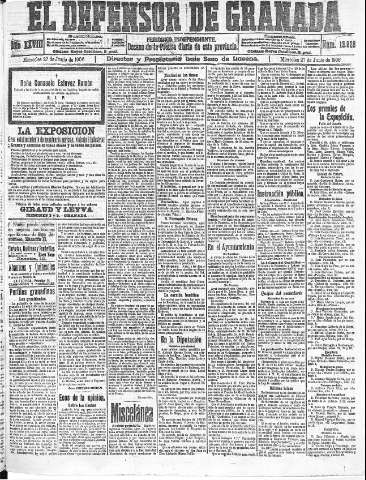 'El Defensor de Granada  : diario político independiente' - Año XXVIII Número 13928  - 1906 Junio 27