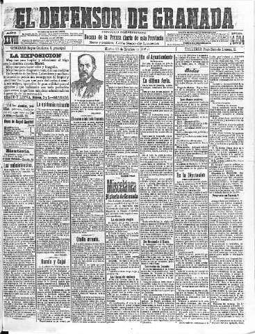 'El Defensor de Granada  : diario político independiente' - Año XXVIII Número 14034  - 1906 Octubre 30