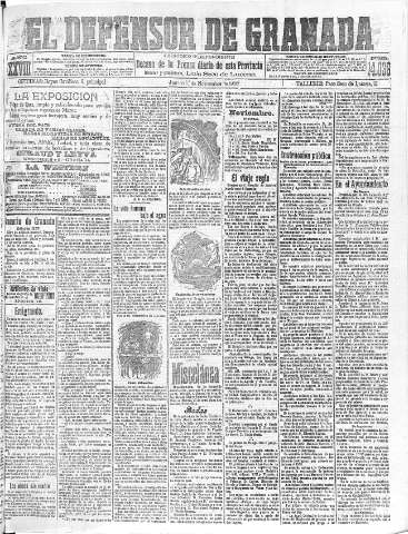 'El Defensor de Granada  : diario político independiente' - Año XXVIII Número 14036  - 1906 Noviembre 01