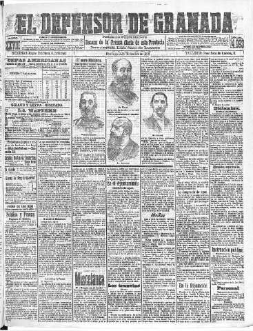 'El Defensor de Granada  : diario político independiente' - Año XXVIII Número 14063  - 1906 Diciembre 02