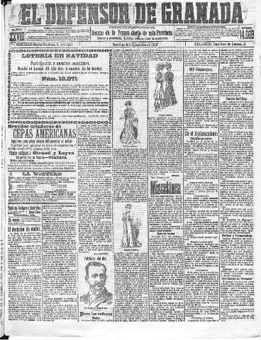 'El Defensor de Granada  : diario político independiente' - Año XXVIII Número 14069  - 1906 Diciembre 09