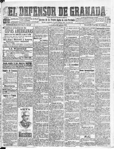 'El Defensor de Granada  : diario político independiente' - Año XXVIII Número 14072  - 1906 Diciembre 13