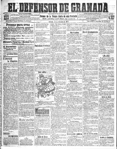 'El Defensor de Granada  : diario político independiente' - Año XXIX Número 14327  - 1907 Octubre 19