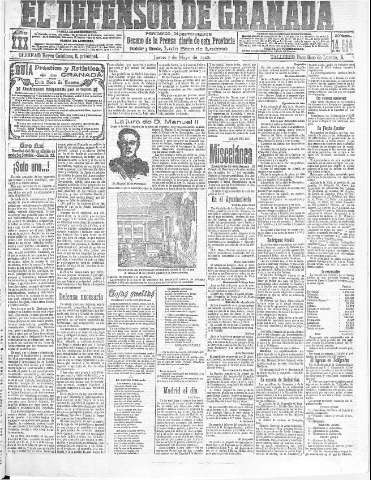 'El Defensor de Granada  : diario político independiente' - Año XXX Número 14514  - 1908 Mayo 07