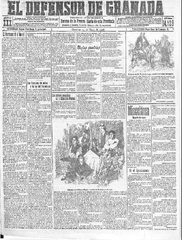 'El Defensor de Granada  : diario político independiente' - Año XXX Número 14529  - 1908 Mayo 24