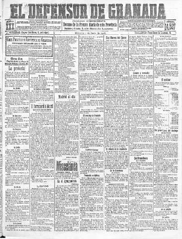 'El Defensor de Granada  : diario político independiente' - Año XXX Número 14537  - 1908 Junio 03