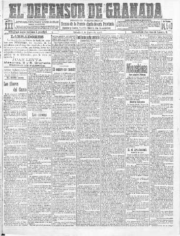 'El Defensor de Granada  : diario político independiente' - Año XXX Número 14540  - 1908 Junio 06