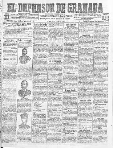 'El Defensor de Granada  : diario político independiente' - Año XXX Número 14542  - 1908 Junio 09