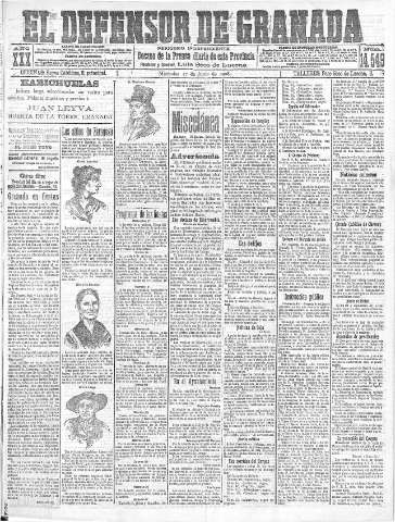 'El Defensor de Granada  : diario político independiente' - Año XXX Número 14549  - 1908 Junio 17