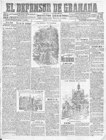 'El Defensor de Granada  : diario político independiente' - Año XXX Número 14551  - 1908 Junio 19