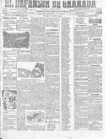 'El Defensor de Granada  : diario político independiente' - Año XXX Número 14553  - 1908 Junio 21