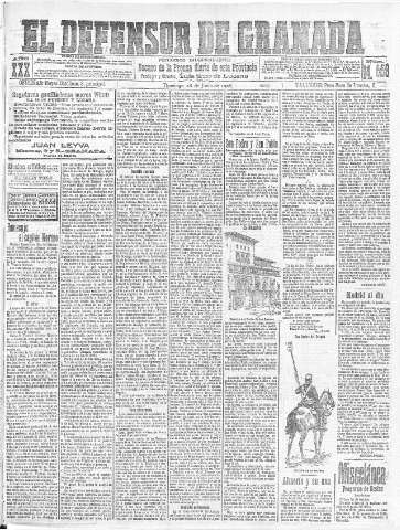 'El Defensor de Granada  : diario político independiente' - Año XXX Número 14559  - 1908 Junio 28