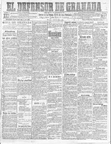'El Defensor de Granada  : diario político independiente' - Año XXX Número 14517  - 1908 Julio 02