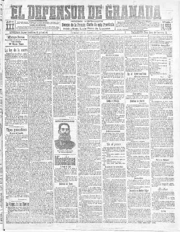 'El Defensor de Granada  : diario político independiente' - Año XXX Número 14556  - 1908 Agosto 16